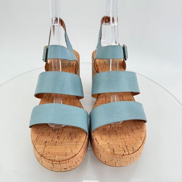 Kork-Ease Womens Tish Sandals Platform Block Heel Blue Leather Slingback 10 M - Picture 5 of 15